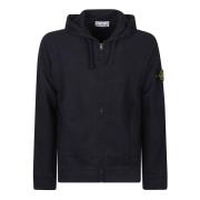 Stone Island Zip Sweatshirt för Män Blue, Herr