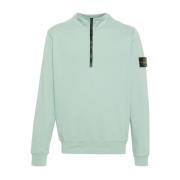 Stone Island Kvart Zip 'Ljusgrön' Urban Stil Green, Herr