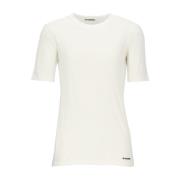 Jil Sander Vit Bomull T-Shirt, Klassisk Modell White, Dam