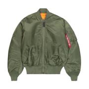 Alpha Industries Grön Nylonjacka Ma-1 Stil Green, Herr