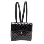 Chanel Vintage Pre-owned Laeder ryggsckar Black, Dam