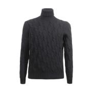 Barba Svart Turtleneck Tröja, Ullblandning Black, Herr