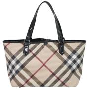 Burberry Vintage Pre-owned Canvas axelremsvskor Beige, Dam