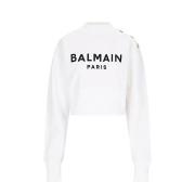 Balmain Stilig Sweatshirt för Män White, Dam