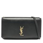 Yves Saint Laurent Vintage Pre-owned Laeder crossbodyvskor Black, Dam