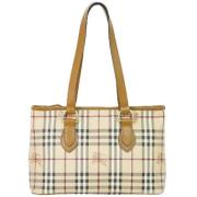 Burberry Vintage Pre-owned Canvas axelremsvskor Beige, Dam