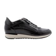 DL Sport Svarta Läder Sneakers Klassiska och Sportiga Black, Dam