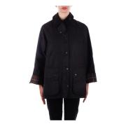 Barbour Dam Vaxad Bomullsjacka med Logotyp Black, Dam