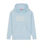 Kenzo Blå hoodie med tigerlogo Blue, Dam