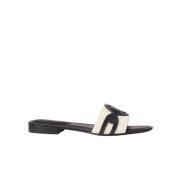 Ralph Lauren Svarta flip-flops med Alegra-logotyp Black, Dam