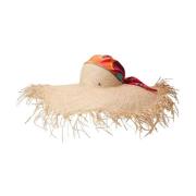 Maison Michel Beige Straw Hat Beline Beige, Dam