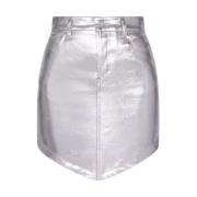 Alexandre Vauthier Silver Denim Kjol Gray, Dam