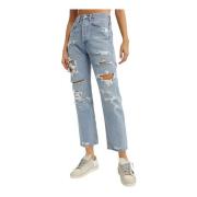 Agolde Rivna Mid Rise Blå Jeans Blue, Dam