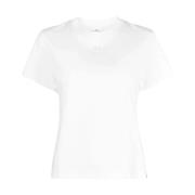 Courrèges Vit Logotyp T-shirt Bomull Kortärmad White, Dam