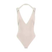 Gauge81 Nude Deep V-Neck Body Beige, Dam