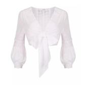 Charo Ruiz Ibiza Vit V-ringad blus Vania White, Dam