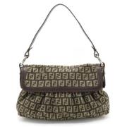 Fendi Vintage Pre-owned Canvas axelremsvskor Brown, Dam