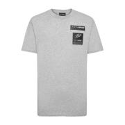 Plein Sport Grå T-shirt med lappar Gray, Herr