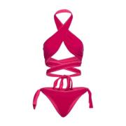 Reina Olga Halter Bikini Set i Fuchsia Pink, Dam