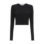 JW Anderson Svart Bomull Logo Top Black, Dam