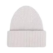 Yves Salomon Kräm Stickad Mössa Beanie White, Unisex