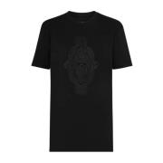 Philipp Plein Svart Bomull Broderad T-shirt Black, Dam