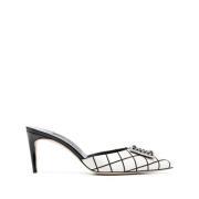 Manolo Blahnik Latexamu Gala Mini Arc Sandaler Black, Dam