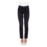 Liu Jo Svarta Skinny Stretch Jeans med Strassdetaljer Black, Dam