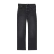 Anine Bing Svarta höga midja straight leg jeans Black, Dam