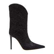 Alexandre Vauthier Svarta tweed stiletto ankelboots Black, Dam