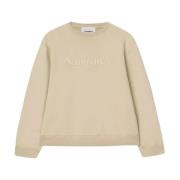 Nanushka Beige Bomullsweatshirt med Logo Beige, Dam