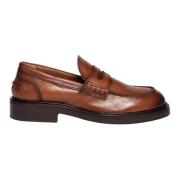 Elia Maurizi Brun Penny Loafer Triple Lädersula Brown, Dam