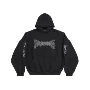 Balenciaga Rund Svart Hoodie Black, Herr