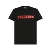 Dsquared2 Logo Print Bomull T-shirts och Polos Black, Herr