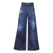 Dsquared2 Blå Jeansbyxor - Oversized Fit Blue, Dam