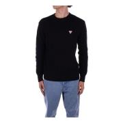 Guess Svart Logo Front Sweater Black, Herr