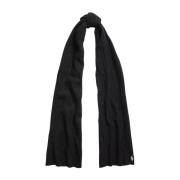 Ralph Lauren Svart ullscarf med broderad logotyp Black, Dam