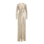 Ralph Lauren Metallic maxi klänning Yellow, Dam