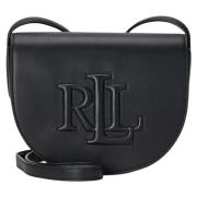 Ralph Lauren Medium Crossbody Väska med Ikoniskt Logotyp Black, Dam