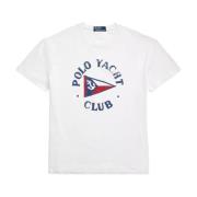 Ralph Lauren Bomull T-shirt Classic Fit med tryck White, Herr