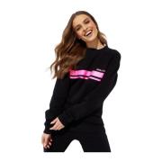 Balmain Svart Logosweatshirt Black, Dam