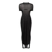 Jean Paul Gaultier Svart Mesh Maxi Klänning Black, Dam