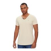 Tommy Jeans Grundläggande V-ringad T-shirt - Beige Beige, Herr