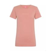 One Teaspoon Rosa Logotyp T-shirt Ekologisk Bomull Pink, Dam