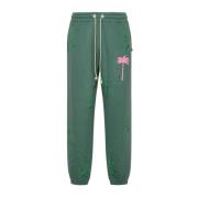 Palm Angels Gröna bomulls sportbyxor Green, Herr