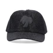 Palm Angels Svart baseballkeps med strasslogo Black, Dam