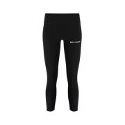 Palm Angels Svarta Leggings med Sidestripes Black, Dam