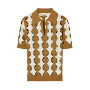 Tory Burch Randig polotröja med urringningar Brown, Dam