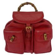 Gucci Vintage Pre-owned Laeder ryggsckar Red, Dam