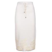 Ermanno Scervino Stickad kjol med spetsbroderi White, Dam